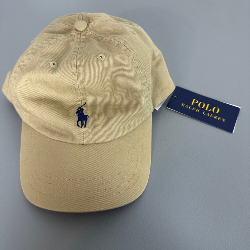 Polo Ralph Lauren Hat Boys One Size Khaki Core Replen Baseball Cap Cotton 8-20